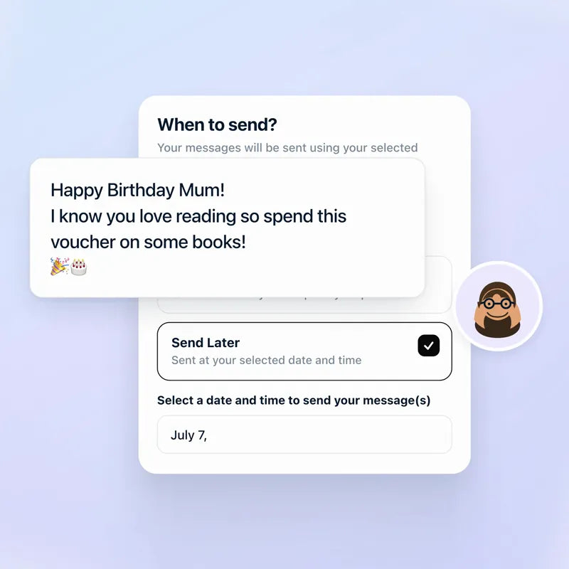 One gift message, delivered exactly when it should be